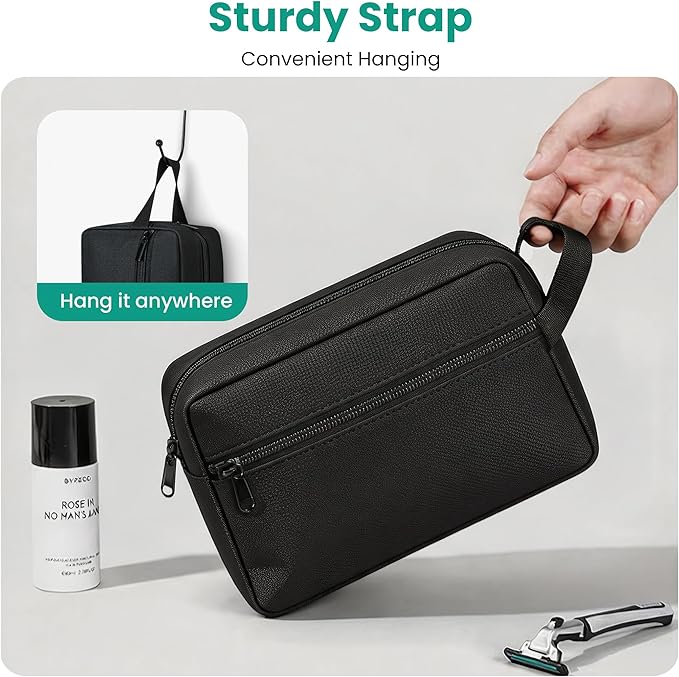 Travel Toiletry bag for Women and Men,Small Cosmetic Bag Hanging Lightweight Makeup Bag Small Tool Bag Travel Organizer accessories for Women Men - Black
