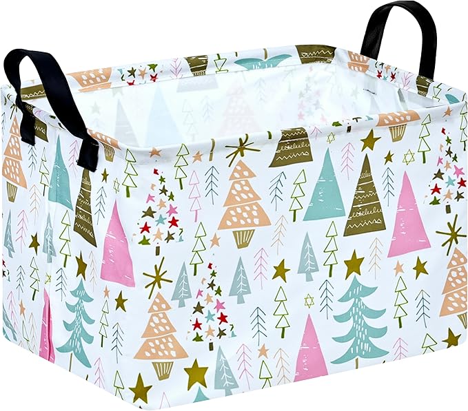 Christmas Baby Storage Basket Nursery Box Laundry Hamper Organization Bins for Toys and Clothes with Handles
