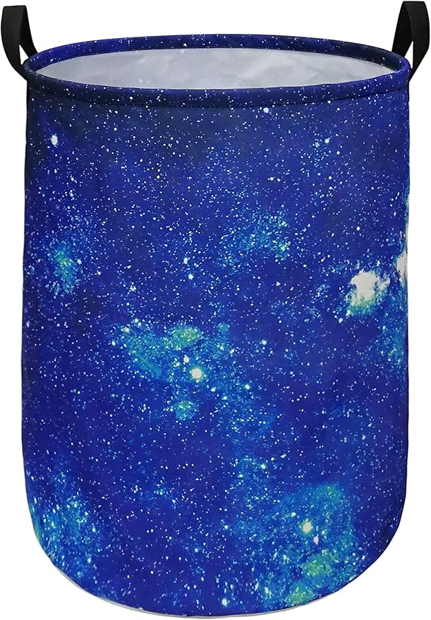 Round Laundry Hamper Storage Basket Fabric Material Storage Hamper Organization Basket, Storage Bin, Gift Box with Handles for Room