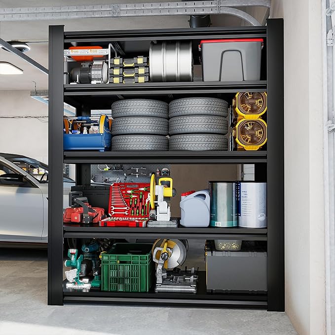 5-Tier Metal Garage Shelving Unit | Adjustable Garage Shelving, Store Shelving, 2,500-Pound Capacity, 72 x 35.92 x 16 Inches, Easy to Assemble, Ideal for Garage and Basement Storage(72H*35.92W*16D)