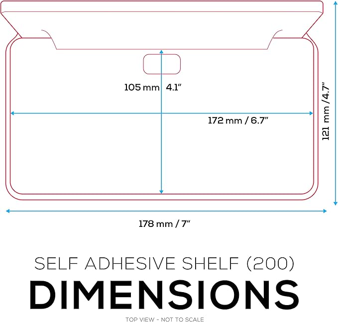 6.7" Adhesive Floating Wall Shelf for Small Speakers, Deco, Plants, Baby Monitors, Toys, Bathroom, Kitchen & More, Easy To Install, No Screws & Mess, 6.7” x 4.1”, by Brainwavz (SHELF200-White)