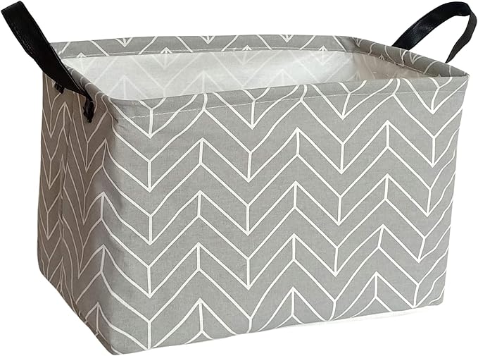 Baby Storage Basket Nursery Box Laundry Hamper Organization Bins for Toys and Clothes with Handles (Geometric)