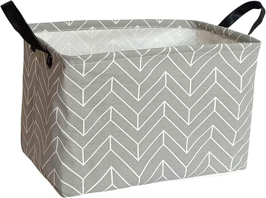 Baby Storage Basket Nursery Box Laundry Hamper Organization Bins for Toys and Clothes with Handles (Geometric)