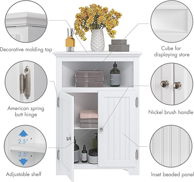 UTEX Bathroom Corner Storage Cabinet, Small Floor Corner Cabinet with Doors and Adjustable Shelves, Freestanding Narrow Storage Organizer for Bathroom, Kitchen, Living Room, White | Floor Corner Cabinet, Doors, Adjustable Shelves, Freestanding, Narrow ...