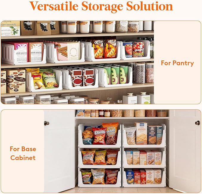 Lifewit 16 Pack Stackable Closet Organizers and Storage Basket for Clothes, Plastic Sweater Storage Bins for Wardrobe, Multifunctional Pants Organizer for RV, Pantry, Kitchen, Dorm, 16.5" Depth