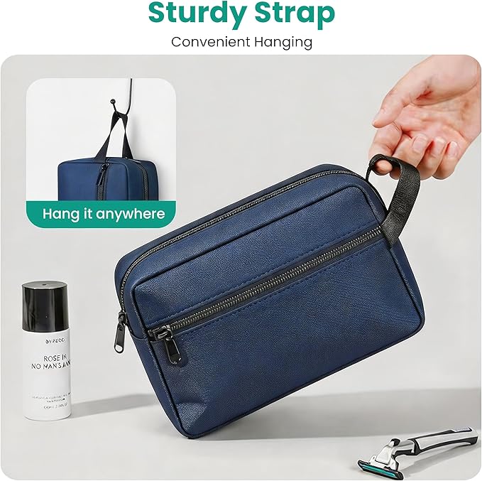 Travel Toiletry bag for Women and Men,Small Cosmetic Bag Hanging Lightweight Makeup Bag Small Tool Bag Travel Organizer accessories for Women Men - Navy Blue