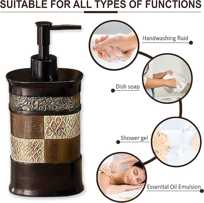 Zahari Home Zambia Stylish Soap Dispenser Modern Classic Luxury Decor Animal Print Western Design Lotion Pump