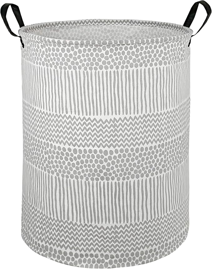 Round Laundry Hamper Storage Basket Fabric Material Storage Hamper Organization Basket, Storage Bin, Gift Box with Handles for Room