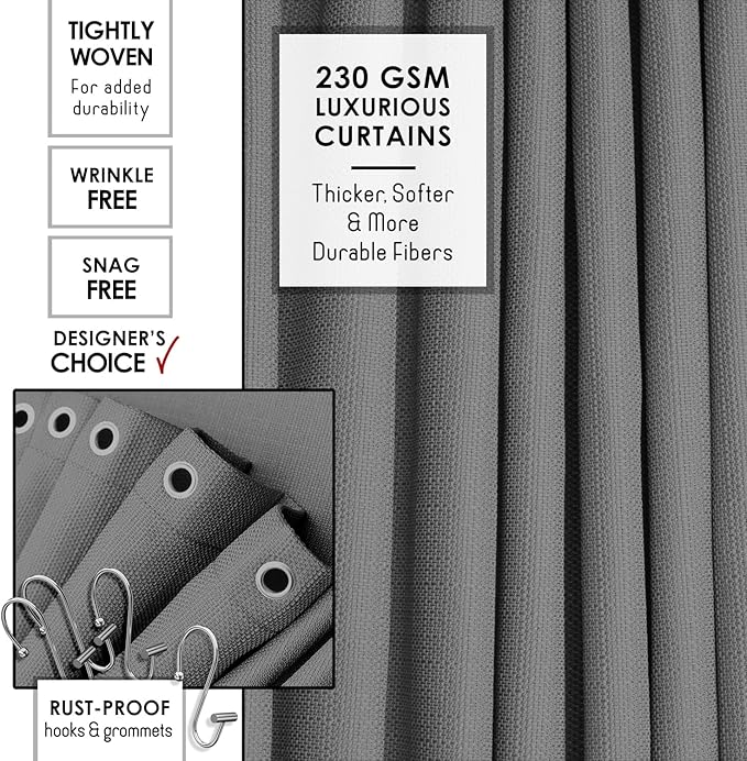 Clara Clark Bathroom Set - Grey Bathroom Accessories Set, 19PC Bathroom Accessory Set, Bathroom Sets with Shower Curtain Set, Soap Dispenser & Toothbrush Holder