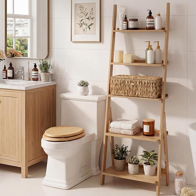 StorageWorks Toilet Paper Storage Basket with Lid, Large Wicker Baskets with 3 Compartments, Water Hyacinth Toilet Tank Basket for Shelves, Bathroom Organizer, 16½"x 5½"x 5½, 1-Pack