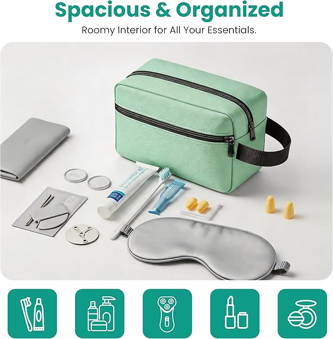 Travel Toiletry bag for Women and Men,Small Cosmetic Bag Hanging Lightweight Makeup Bag Small Tool Bag Travel Organizer accessories for Women Men - Avocado Green