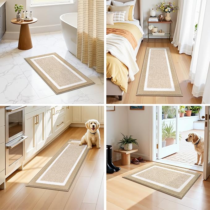 Pauwer Bathroom Rugs Sets 2 Piece, Non Slip Bath Mats for Bathroom, Absorbent Bath Rugs Floor Mat, Machine Washable Shower Rugs for Bath Floor, Tub and Shower