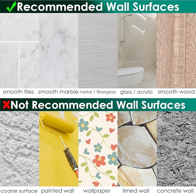 14 Pack Shower Caddy Adhesive Replacement, Strong Adhesive Shower Shelf and Hooks, No Drilling Adhesive for Shower Organizer, Soap Holder, Sponge Holder and Kitchen Rack