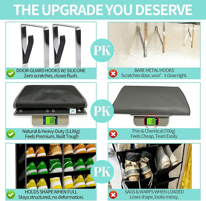 Large Shoe Rack for Door 74 x 24 Inches, Over the Door Shoe Organizer, Heavy-Duty Hanging Shoe Storage for Closet, Extra-Wide 30 Pairs Shoe Holders Fit Family Sneakers Heels Boots - Black
