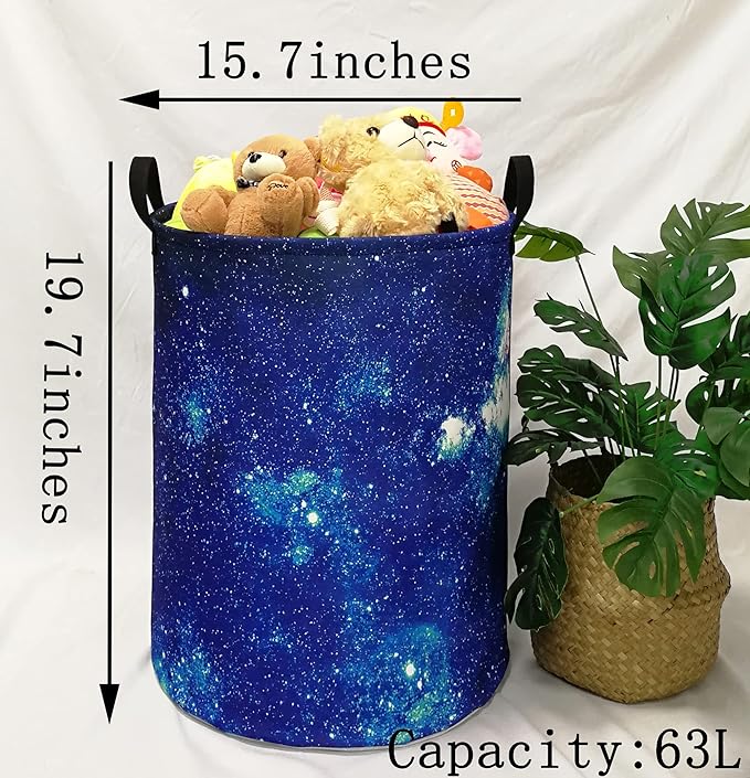 Round Laundry Hamper Storage Basket Fabric Material Storage Hamper Organization Basket, Storage Bin, Gift Box with Handles for Room