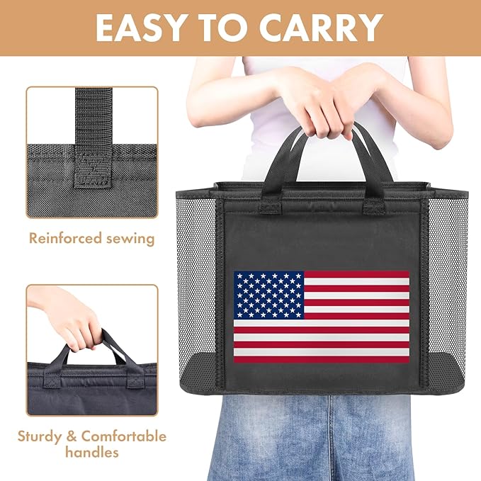 NPET 27L Laundry Basket Collapsible Laundry Hamper with PEVA Waterproof Material Clothes Bag Storage Basket Bin for Laundry,Bedroom and Domitory
