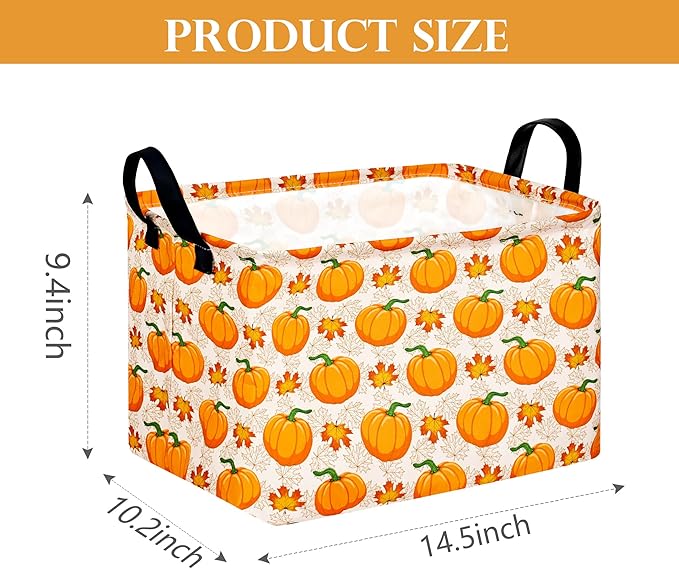 Baby Storage Basket Nursery Box Laundry Hamper Organization Bins for Toys and Clothes with Handles (Autumn Festival)
