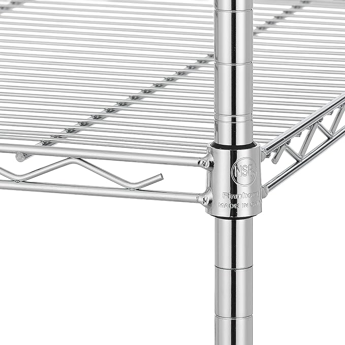 Finnhomy Heavy Duty 7 Tier Wire Shelving, 24x24x72 inches 7 Shelves Storage Rack with Thicken Steel Tube, Pantry Shelves for Storage, Adjustable Metal Shelf Unit, NSF Certified, Chrome