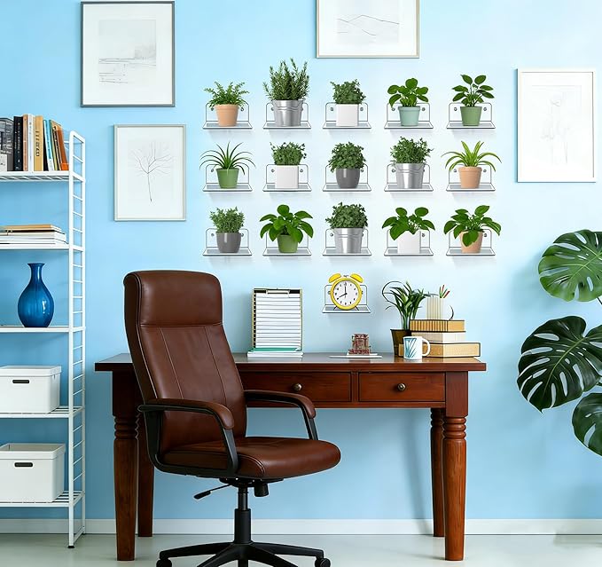 Acrylic Wall Shelves,Clear Floating Shelves for Display (4 Pieces with Holes)
