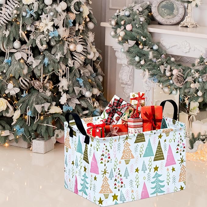 Christmas Baby Storage Basket Nursery Box Laundry Hamper Organization Bins for Toys and Clothes with Handles