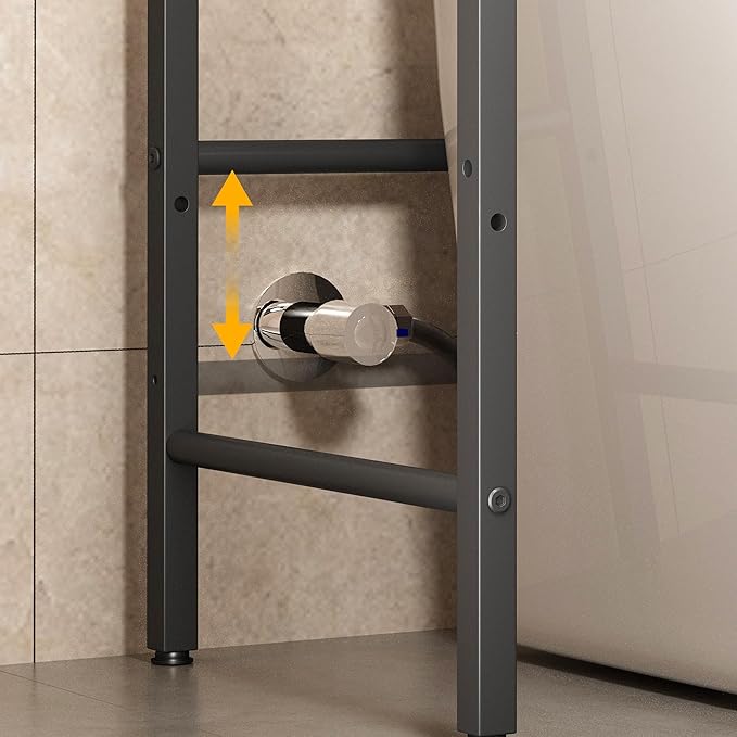 Gizoon Over-The-Toilet Storage Rack with Adjustable Shelf and Basket, 4-Tier Freestanding Space Saver Bathroom Shelves Above Toilet for Room