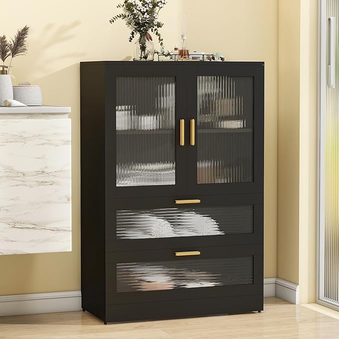 Bathroom Floor Storage Cabinet Freestanding Organizer for Bathroom, Home Office, Bedside, Sofa Side Table
