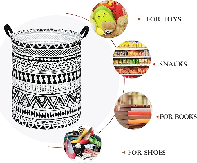 Round Laundry Hamper Storage Basket Fabric Material Storage Hamper Organization Basket, Storage Bin, Gift Box with Handles for Room