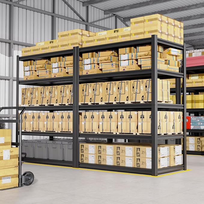 2 Pack Storage Shelves,3000LBS Garage Shelving,Adjustable Garage Shelves,Heavy Duty Metal Shelving, 5 Tier Wood Utility Steel Shelf, Easy-to-Install Shelving Units and Storage 72''x59''x19.7