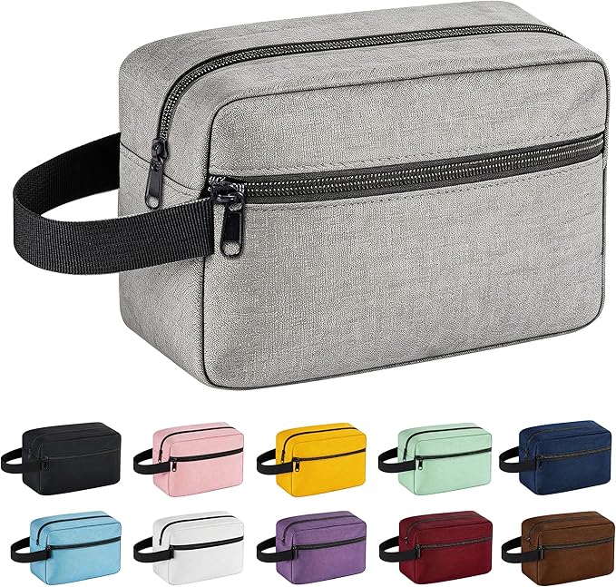 Travel Toiletry bag for Women and Men,Small Cosmetic Bag Hanging Lightweight Makeup Bag Small Tool Bag Travel Organizer accessories for Women Men - Grey