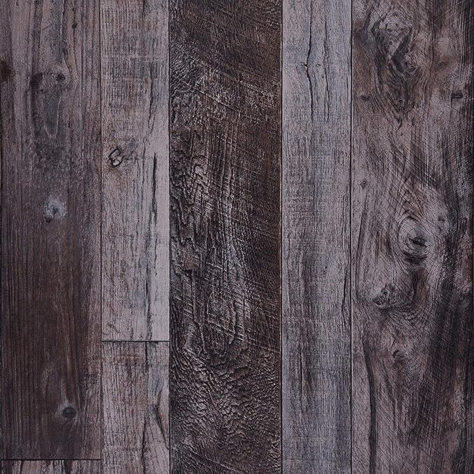 WENMER 17.71" x 118.1" Grey Wood Peel and Stick Shiplap Self-Adhesive Wallpaper Planks for Countertop, Cabinet, Shelf, Wall, Door