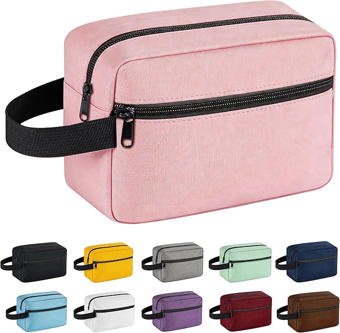 Travel Toiletry bag for Women and Men,Small Cosmetic Bag Hanging Lightweight Makeup Bag Small Tool Bag Travel Organizer accessories for Women Men - Pink