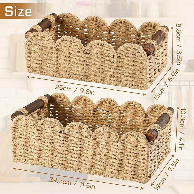 Storage Basket Wicker Baskets for Organizing Toilet Paper Storage Basket for Toilet Tank Top,Beige