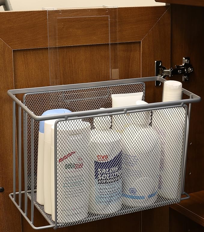 Deco Brothers Over Cabinet Door Organizer, Silver